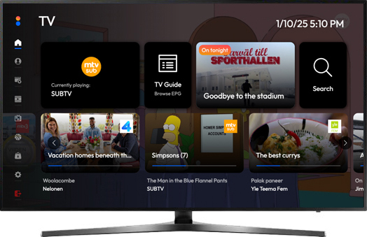 IPTV and OTT middleware on Android TV.