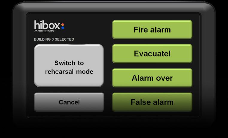 The Hibox Evacuator messaging panel