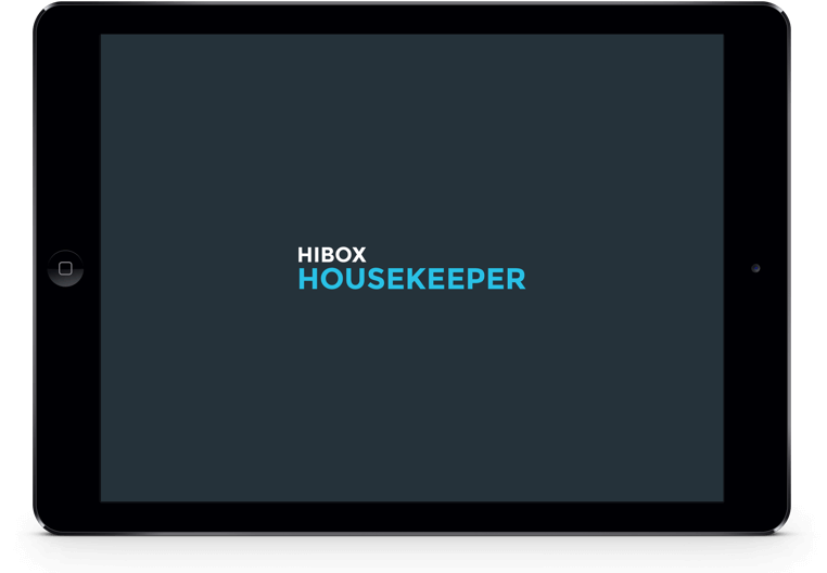 Tablet displaying the text Hibox Housekeeper